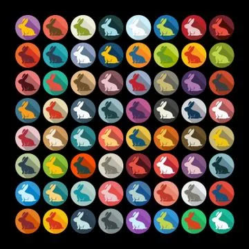 Flat design: easter rabbit Stock Illustration