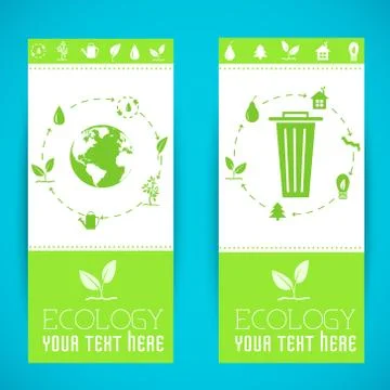 Flat design of ecology, environment, green clean energy and poll Stock Illustration