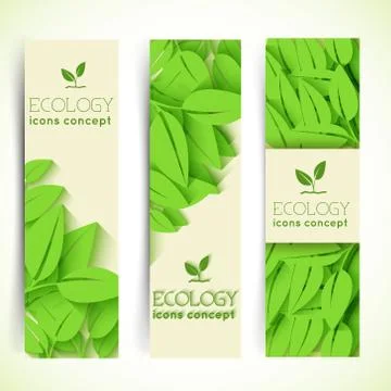 Flat design of ecology, environment, green clean energy and poll Stock Illustration