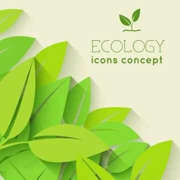 Flat design of ecology, environment, green clean energy and poll Stock Illustration