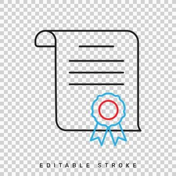 Flat design editable badge icon featuring a red ribbon and target. Stock Illustration