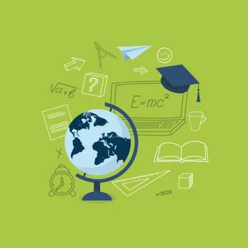 Flat design  for education time Stock Illustration