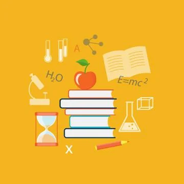 Flat design  for education time Stock Illustration