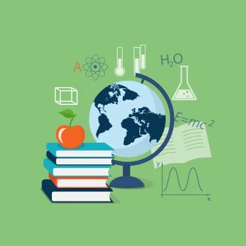 Flat design  for education time Stock Illustration