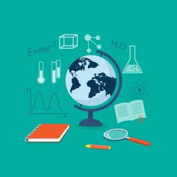 Flat design  for education time Stock Illustration