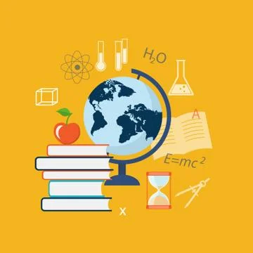 Flat design  for education time Stock Illustration