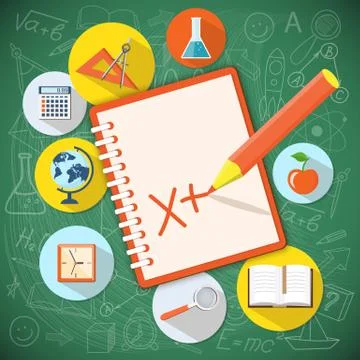 Flat design  for education time Stock Illustration