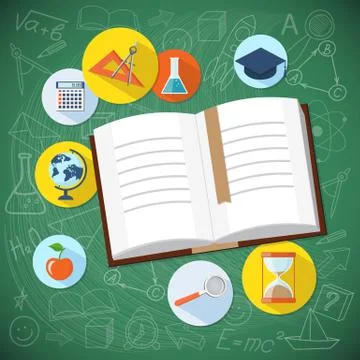 Flat design  for education time Stock Illustration