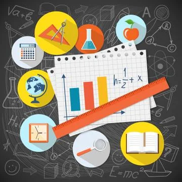 Flat design  for education time Stock Illustration