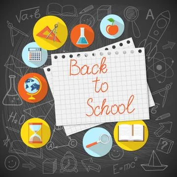 Flat design  for education time Stock Illustration