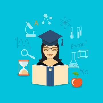 Flat design  for education time Stock Illustration