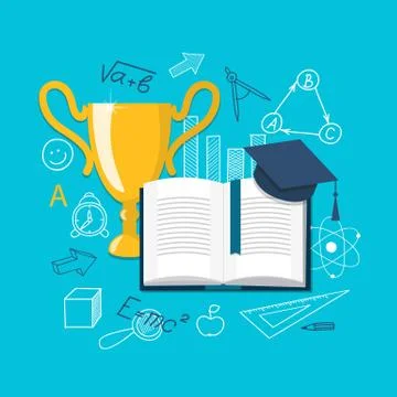 Flat design  for education time Stock Illustration