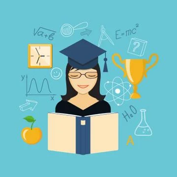 Flat design  for education time Stock Illustration