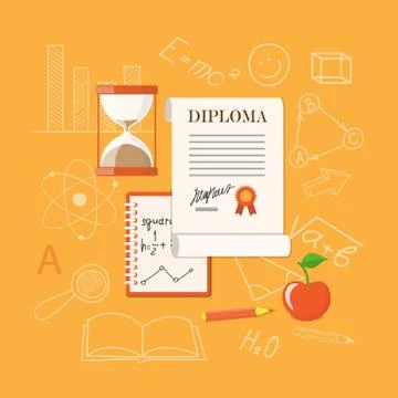 Flat design  for education time Stock Illustration