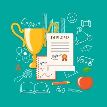 Flat design  for education time Stock Illustration