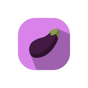 Flat design eggplant Stock Illustration