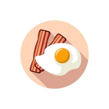Flat design eggs and bacon Stock Illustration