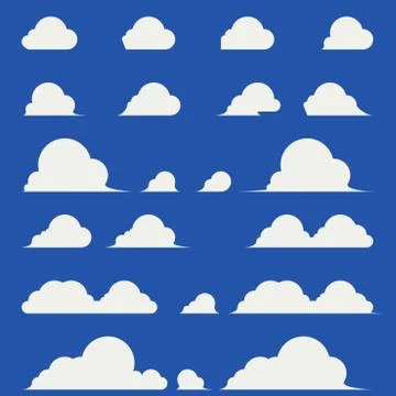 Flat design of elegant cumulus clouds Stock Illustration