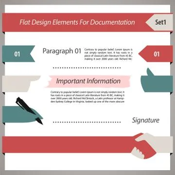 Flat design elements for documentation set1 스톡 일러스트