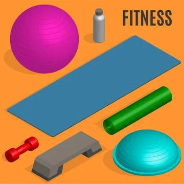 Flat design elements for fitness, vector illustration. 스톡 일러스트