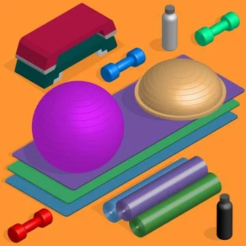 Flat design elements for fitness, vector illustration. 스톡 일러스트