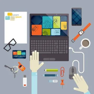 Flat Design Elements Flat Design Elements. Vector Illustration. Eps 10 Cop... Stock Photos