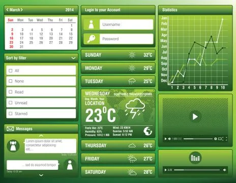 Flat design elements for mobile app 스톡 일러스트