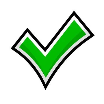 Flat design emphasis check mark icon. Selection and decision. Vector. Illustrazione stock