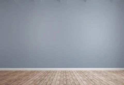 Flat design empty room is showing light grey wall, white baseboard, wooden plank Stock Illustration