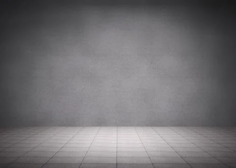 Flat design empty studio space is featuring concrete wall, grid tiled floor and イラスト素材