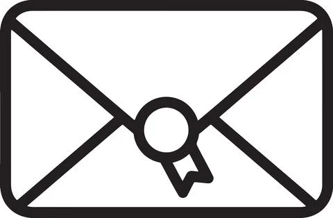 Flat design envelope icon with magnifying glass 스톡 일러스트
