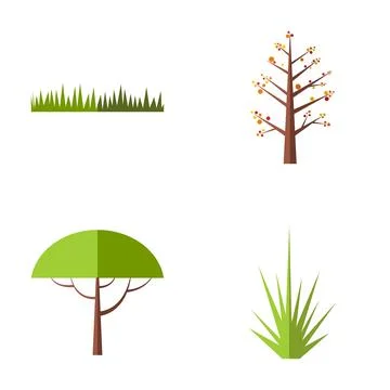 Flat design environment icons representing nature elements Stock Illustration