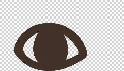 Flat design eye icon is floating on transparent background, featuring oval Illustrazione stock