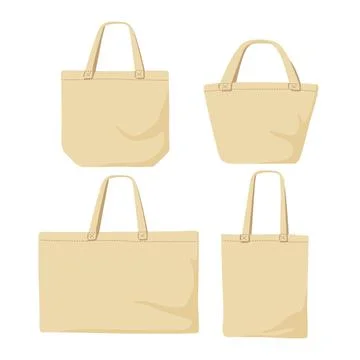 Flat design fabric bag collection Stock Illustration