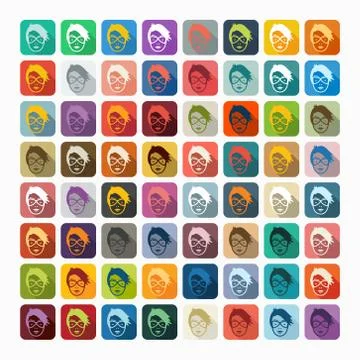 Flat design: face girl Stock Illustration