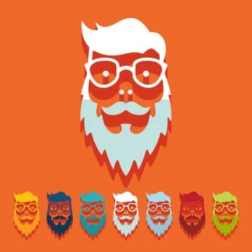 Flat design: face male Stock Illustration