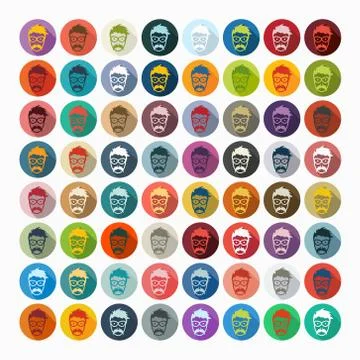 Flat design: face male Stock Illustration