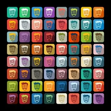Flat design: face male Stock Illustration