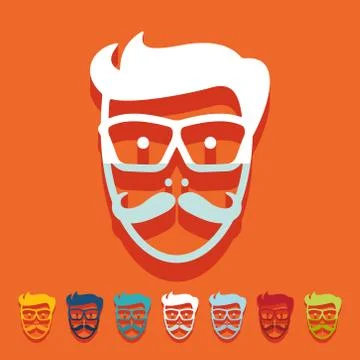 Flat design: face male Stock Illustration