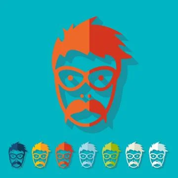 Flat design: face male Stock Illustration
