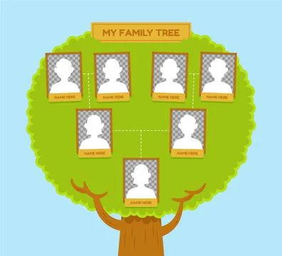 Flat design family tree chart Stock Illustration