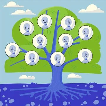 Flat design family tree chart Stock Illustration