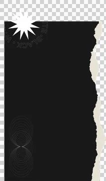 Flat design is featuring black panel, torn edge, starburst emblem and ovals on 库存插图