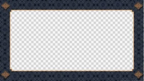 Flat design featuring frame with Islamic geometric pattern on transparent Stock Illustration