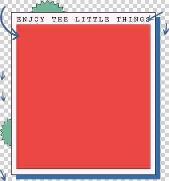 Flat design is featuring red square in pink frame, typewriter text, teal イラスト素材