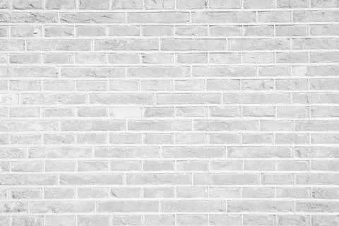 Flat design is featuring white painted brick wall filling frame with soft 写真素材