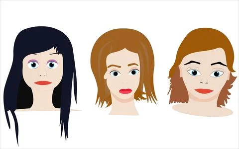 Flat design female head Stock Illustration