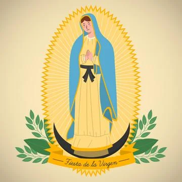Flat design fiesta de la virgen background Stock Illustration