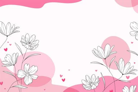 Flat design floral background Stock Illustration