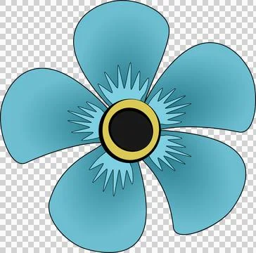 Flat design flower is showing gradient petals with gold-ringed black disc on Stock Illustration